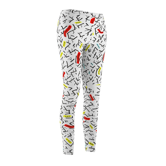 Women's Abstract Doodle Constellation Leggings | Hand Drawn Yoga Wear, 90s Style