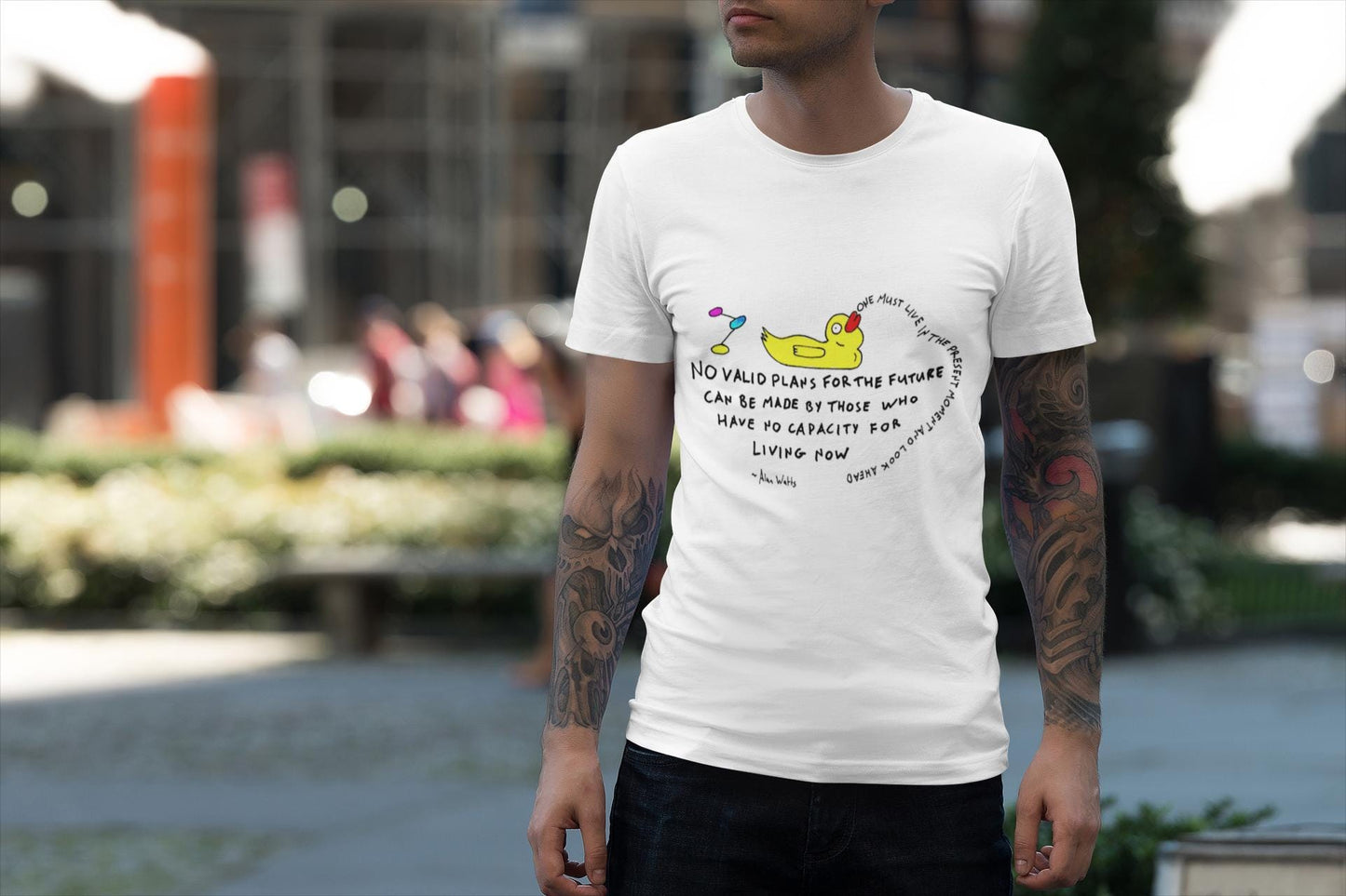 Alan Watts Mindfulness Quote T-Shirt | Meditation Spirituality Quote | TheOddDuckBar | Hand Drawn Tee Slogan