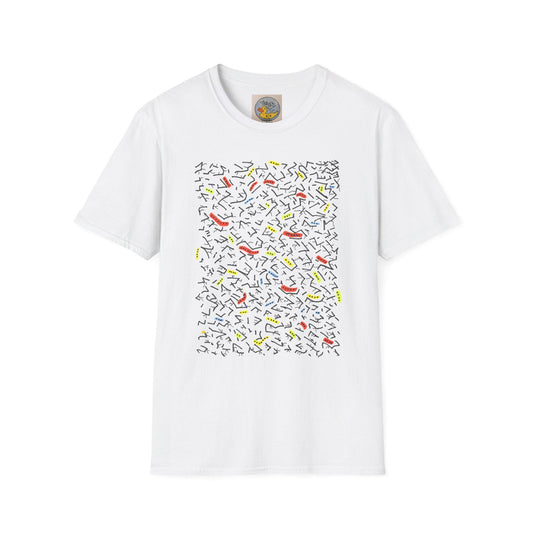 Abstract Scribble Art T-Shirt | Hand Drawn Line Art Print, UK Artist Tee