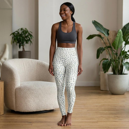 OddDuckBar Yoga Leggings Hand Drawn Pattern High Waisted Yoga | All-Over Print