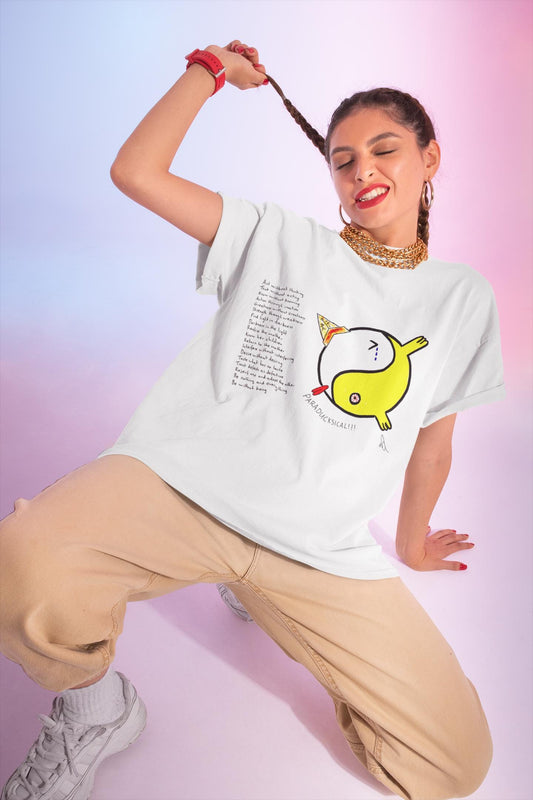 Taoism Paradox Ducks T-Shirt | Laotzu Poem Mental Health Awareness | Hand Drawn | U.K. Artist