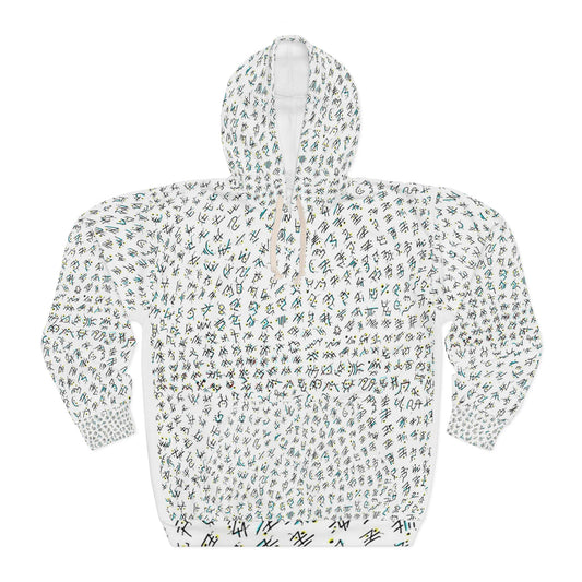 OddDuckBar Constellation Hand Drawn Pattern Hoodie | Succulent Plant All-Over Print Pullover