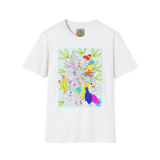 Abstract Zoo Animals T-Shirt | Hand Drawn Childrens Art Tee