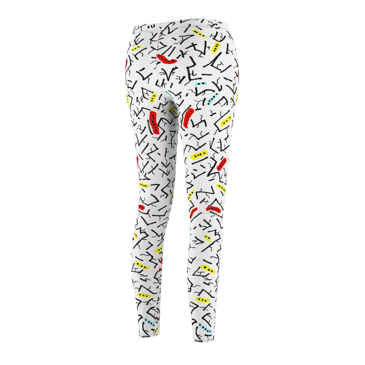 Women's Abstract Doodle Constellation Leggings | Hand Drawn Yoga Wear, 90s Style