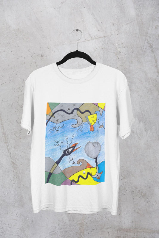 Joan Miro Birds | Abstract Surreal T-shirt | Birds and Bees | Hand Drawn | U.K. Artist
