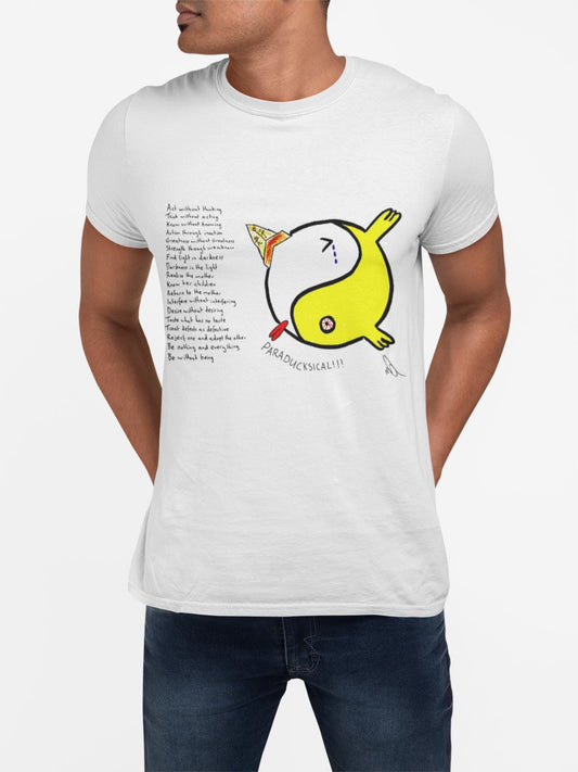 Taoism Paradox Ducks T-Shirt | Laotzu Poem Mental Health Awareness | Hand Drawn | U.K. Artist