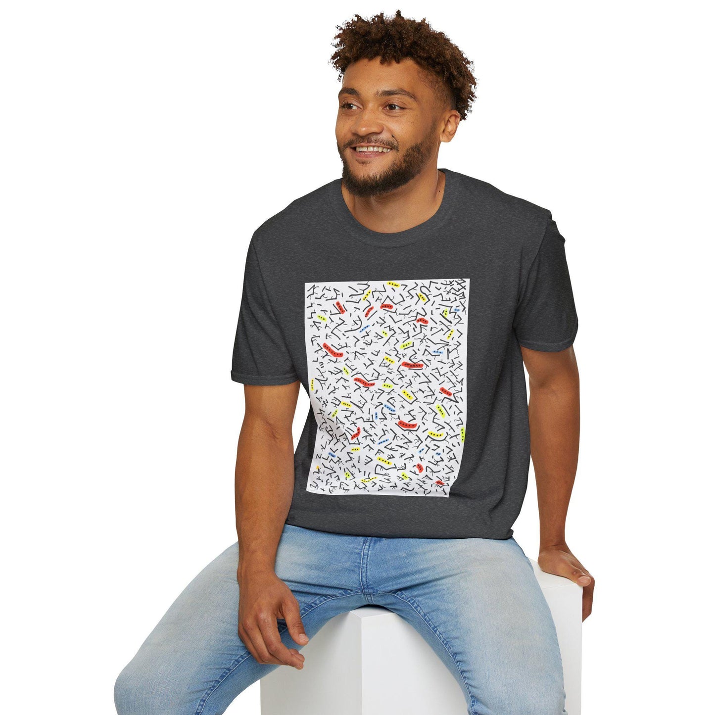 Abstract Scribble Art T-Shirt | Hand Drawn Line Art Print, UK Artist Tee
