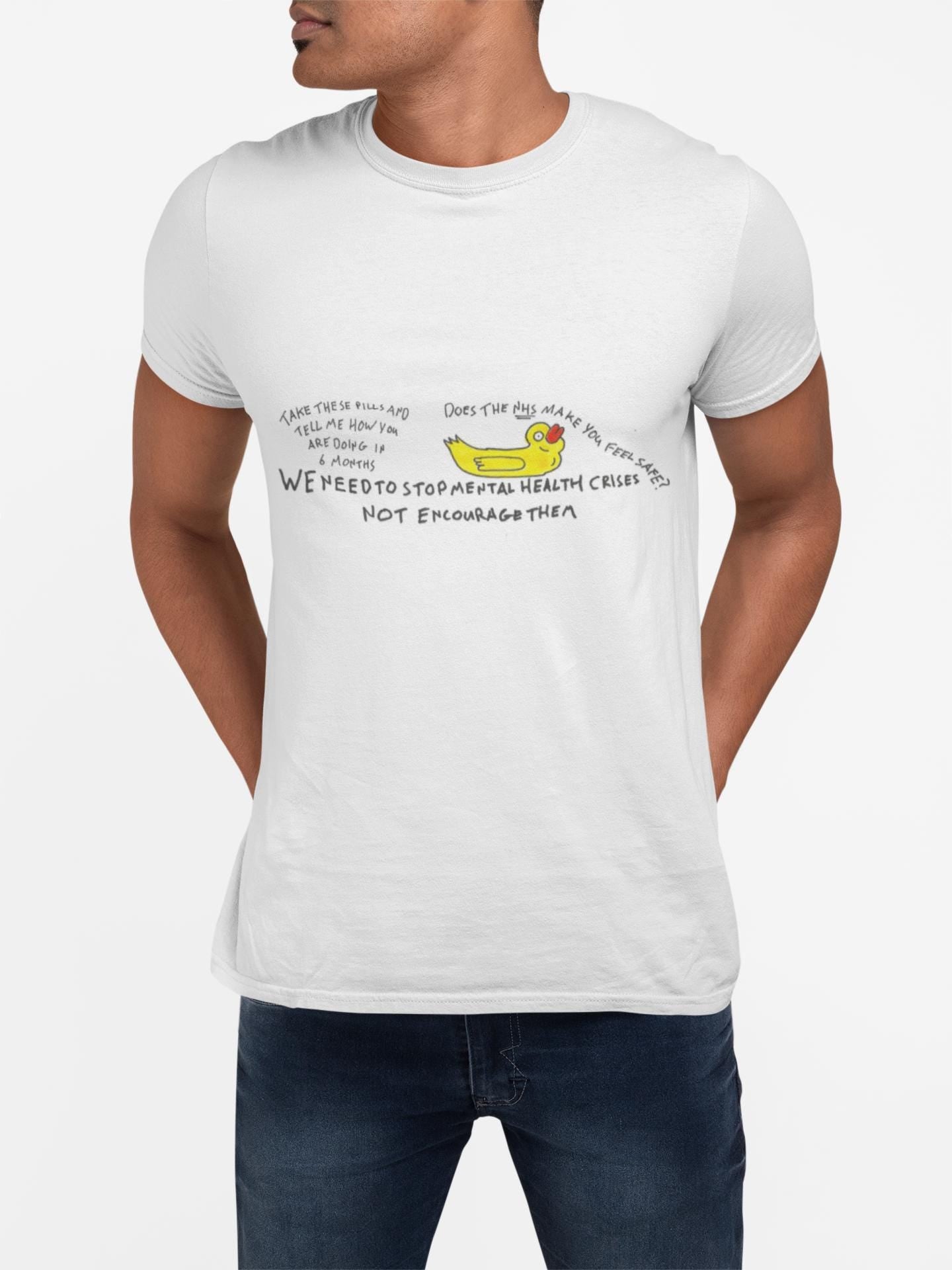 NHS Mental Health Awareness T-Shirt | Meds Side Effects, Understaffed Care, Hand Drawn Slogan