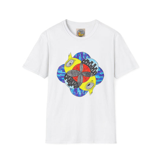 Scared Wide-Eyed City Ducks T-Shirt | Urban Duck Illustration