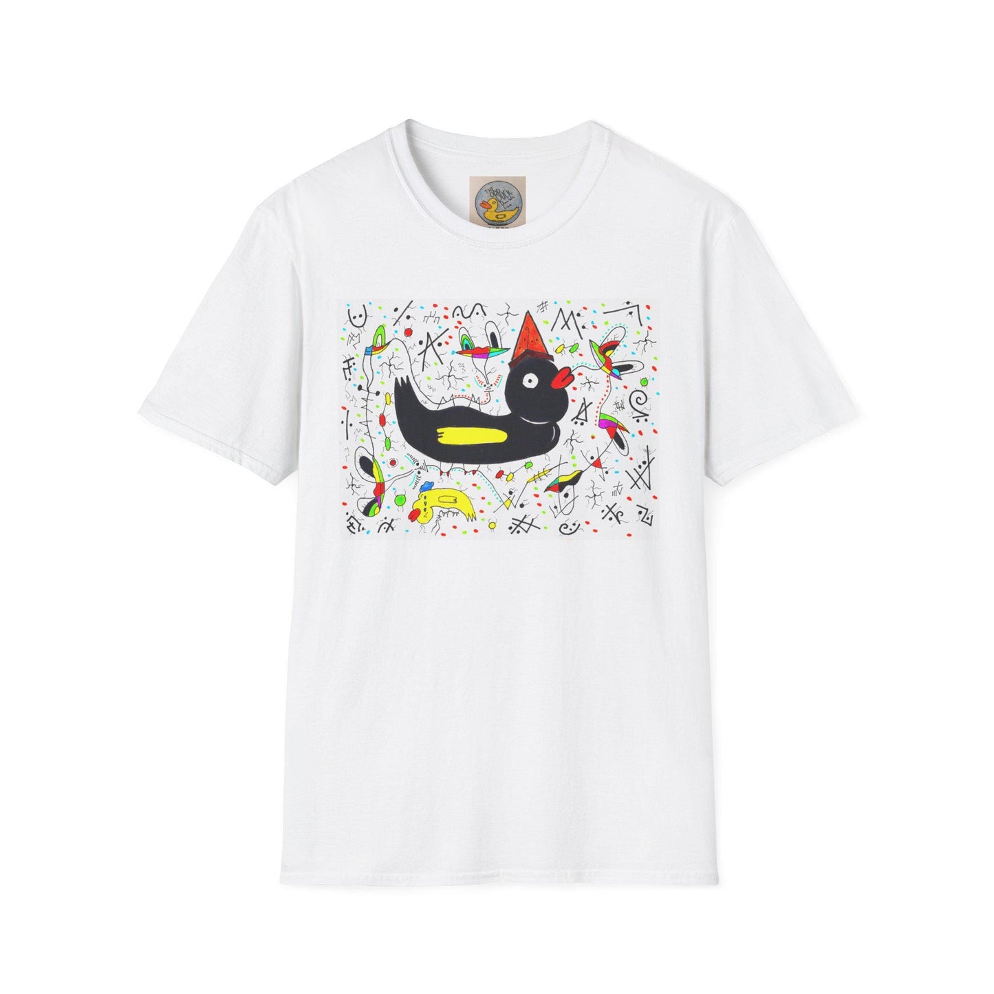 Black Duck Surreal Art Tee | Joan Miro Style Mental Health Awareness Shirt