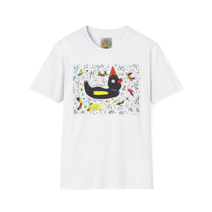 Black Duck Surreal Art Tee | Joan Miro Style Mental Health Awareness Shirt