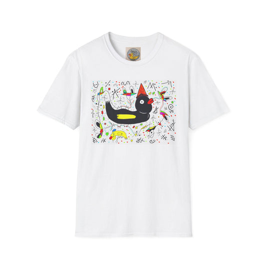 Black Duck Surreal Art Tee | Joan Miro Style Mental Health Awareness Shirt