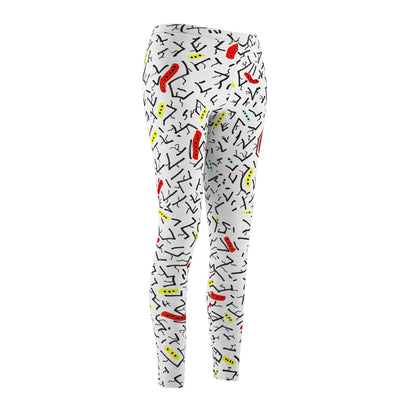 Women's Abstract Doodle Constellation Leggings | Hand Drawn Yoga Wear, 90s Style