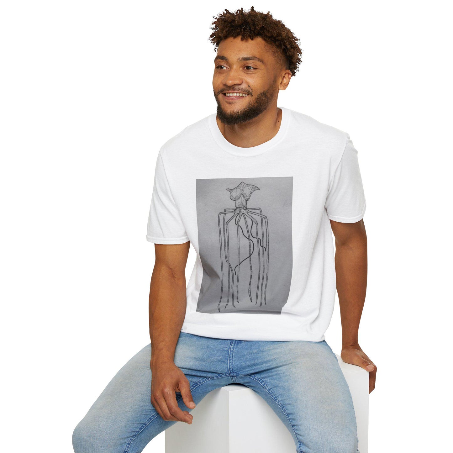 Mighty Magnapinna Squid Print T-Shirt | Creepy Deep Ocean Art Tee
