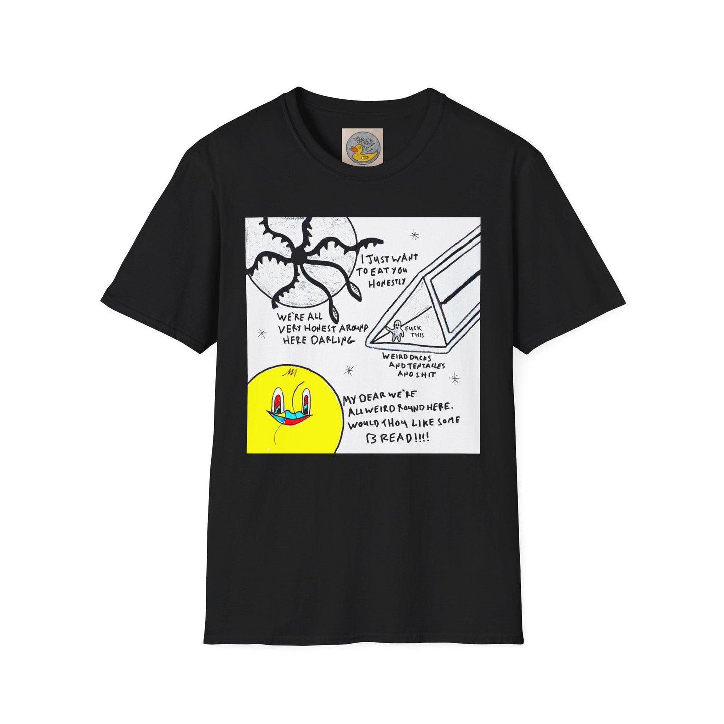 Abstract Duck Tentacle T-Shirt | Hand Drawn Art Print, Minimalist Graphic Tee