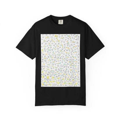 Scribble Art T-shirt | Abstract Doodle Graphic, Hand-Drawn Line Design
