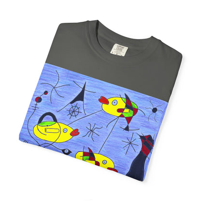 Joan Miró-inspired Ducks Artwork T-shirt | Abstract Surrealist Duck Design