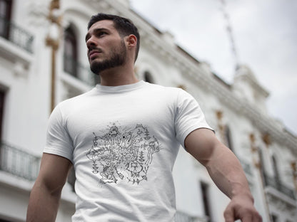 Abstract Ganesh Linework Print Tee | Hindu Surrealist Art, UK Artist