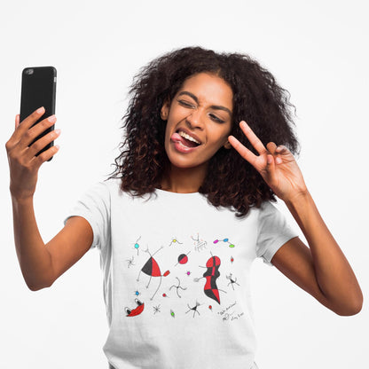 Joan Miró Inspired Alien T-Shirt | Minimalist Abstract Hand Drawn Tee