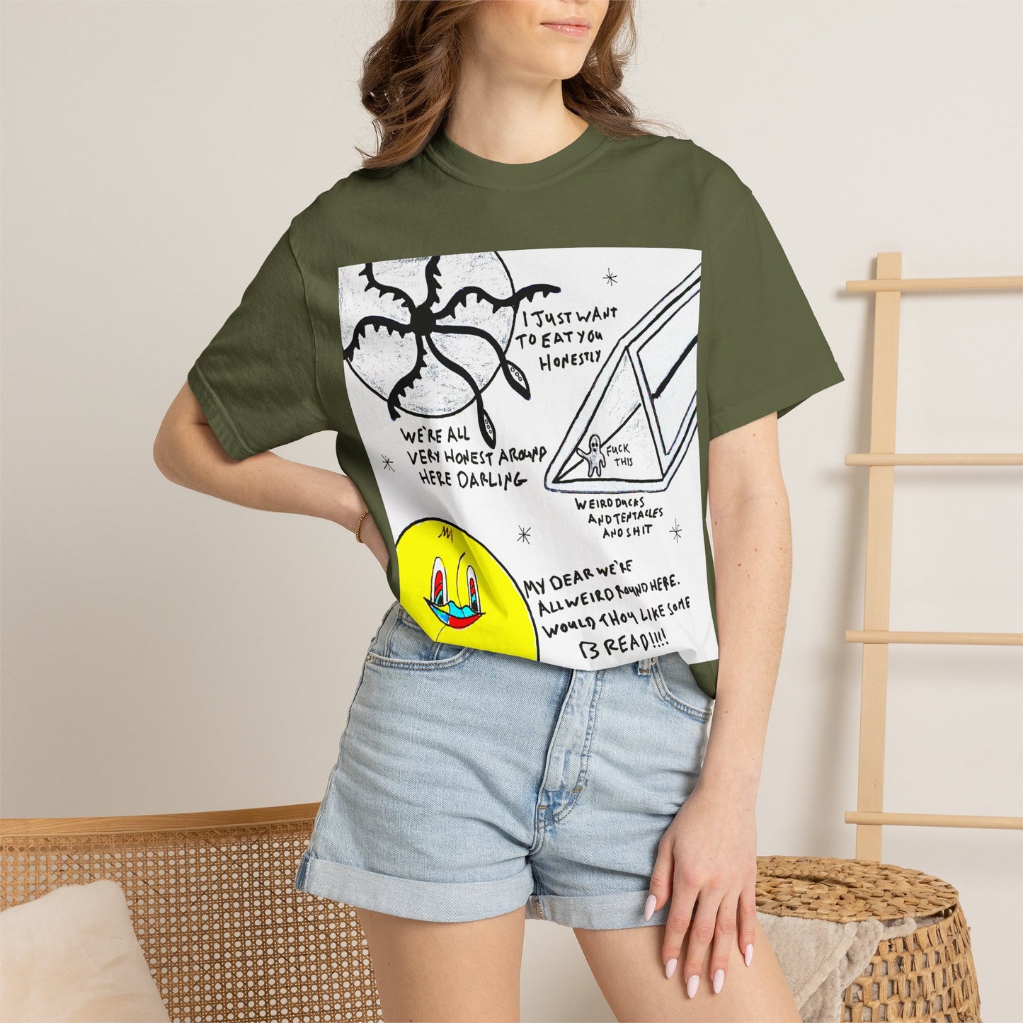 Space Duck Tentacles Portal T-Shirt | Cosmic Octopus Illustration