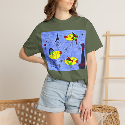 Joan Miró-inspired Ducks Artwork T-shirt | Abstract Surrealist Duck Design