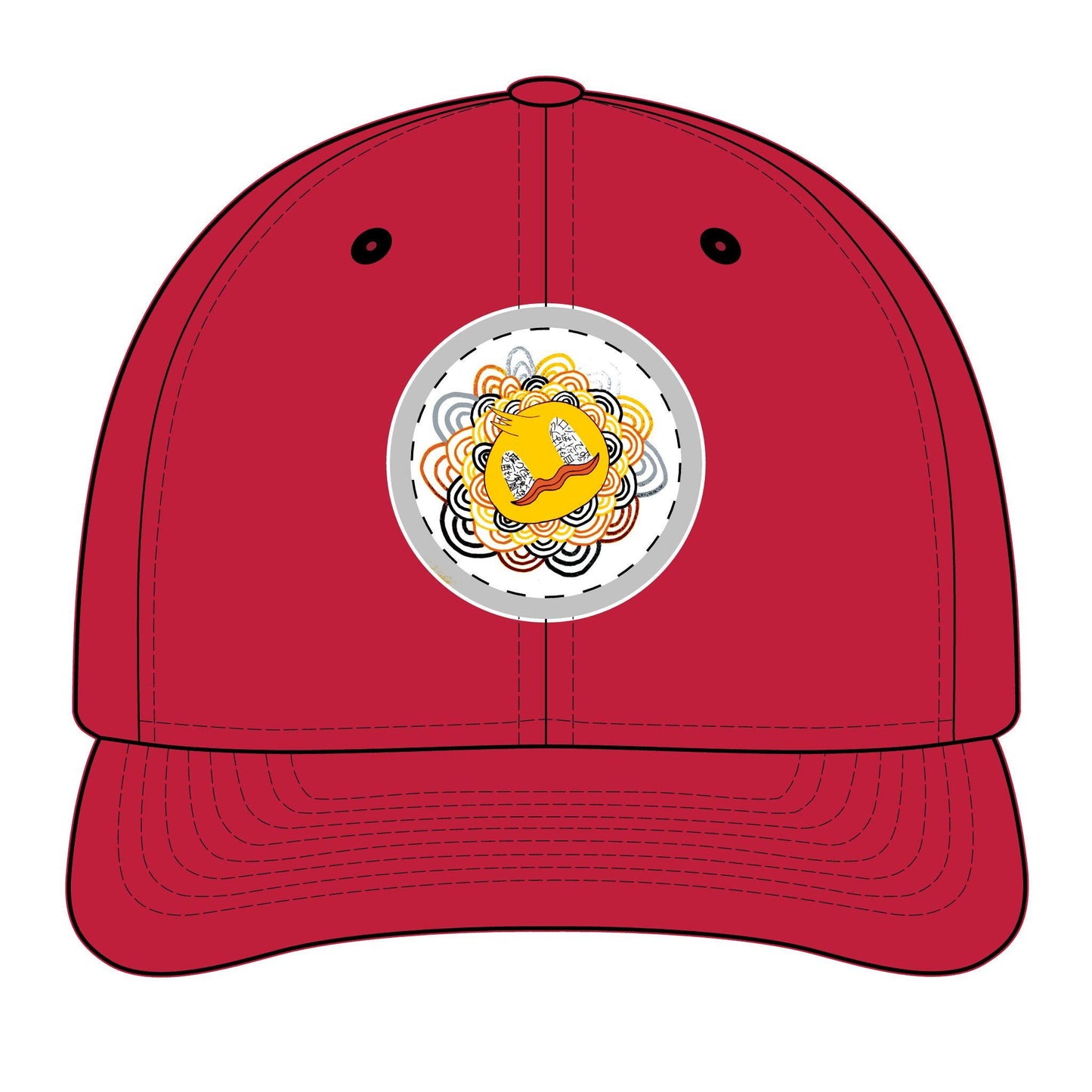 TheOddDuckBar Mascot Embroidered Trucker Cap | Mandala Logo Snapback Hat