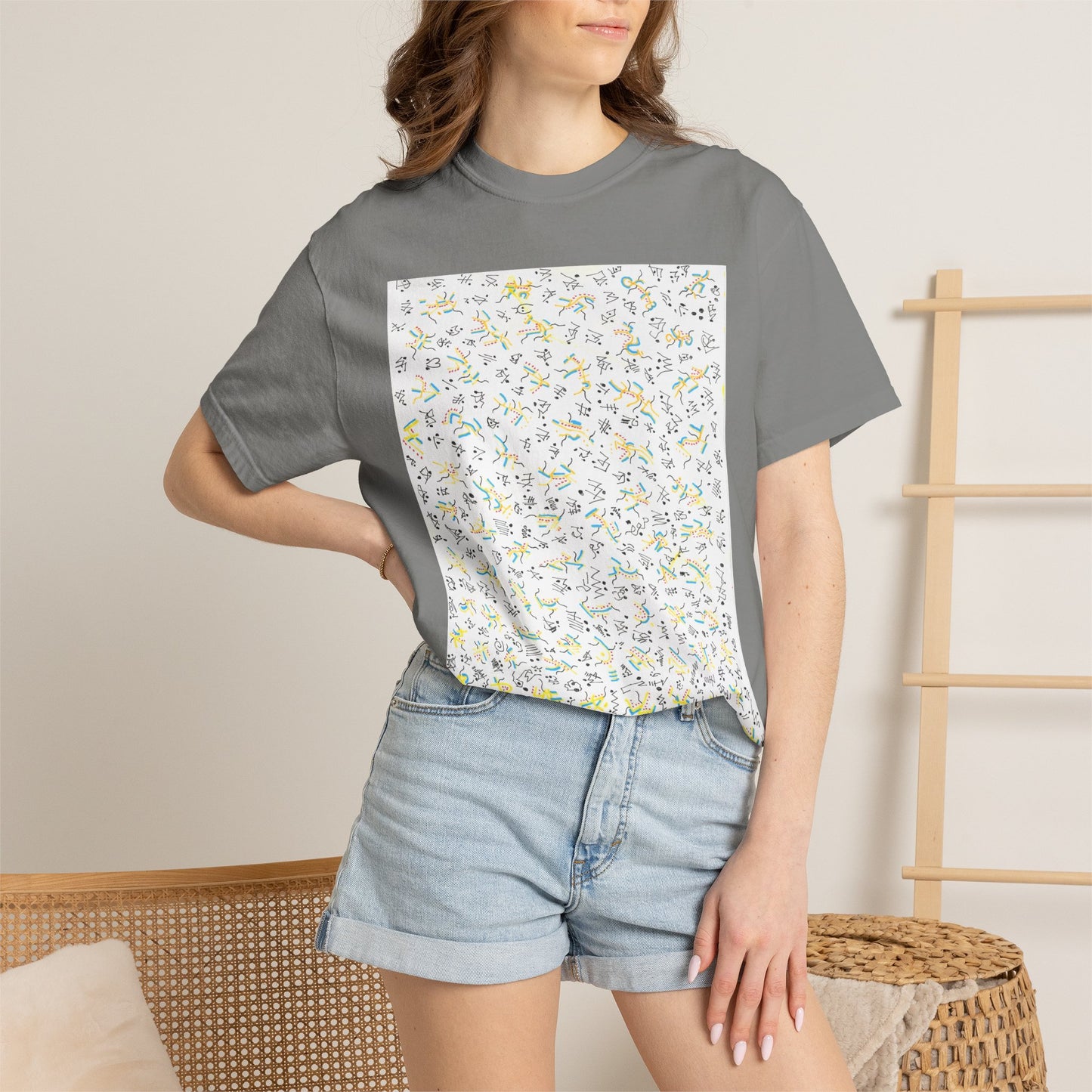 Scribble Art T-shirt | Abstract Doodle Graphic, Hand-Drawn Line Design