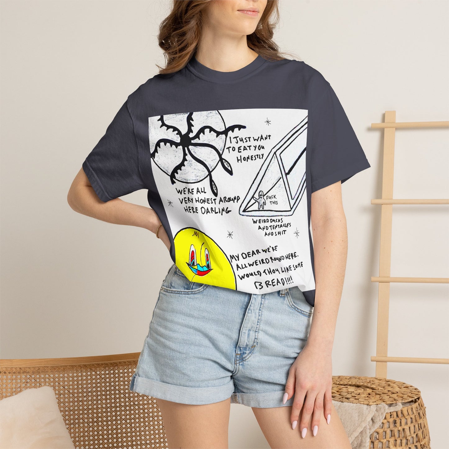 Space Duck Tentacles Portal T-Shirt | Cosmic Octopus Illustration