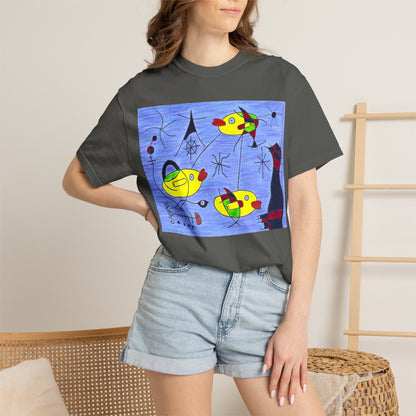 Joan Miró-inspired Ducks Artwork T-shirt | Abstract Surrealist Duck Design