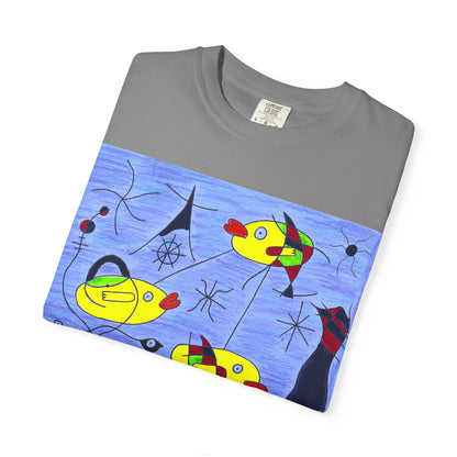 Joan Miró-inspired Ducks Artwork T-shirt | Abstract Surrealist Duck Design