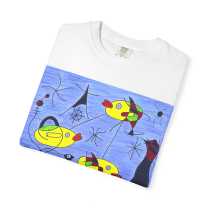Joan Miró-inspired Ducks Artwork T-shirt | Abstract Surrealist Duck Design