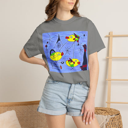 Joan Miró-inspired Ducks Artwork T-shirt | Abstract Surrealist Duck Design