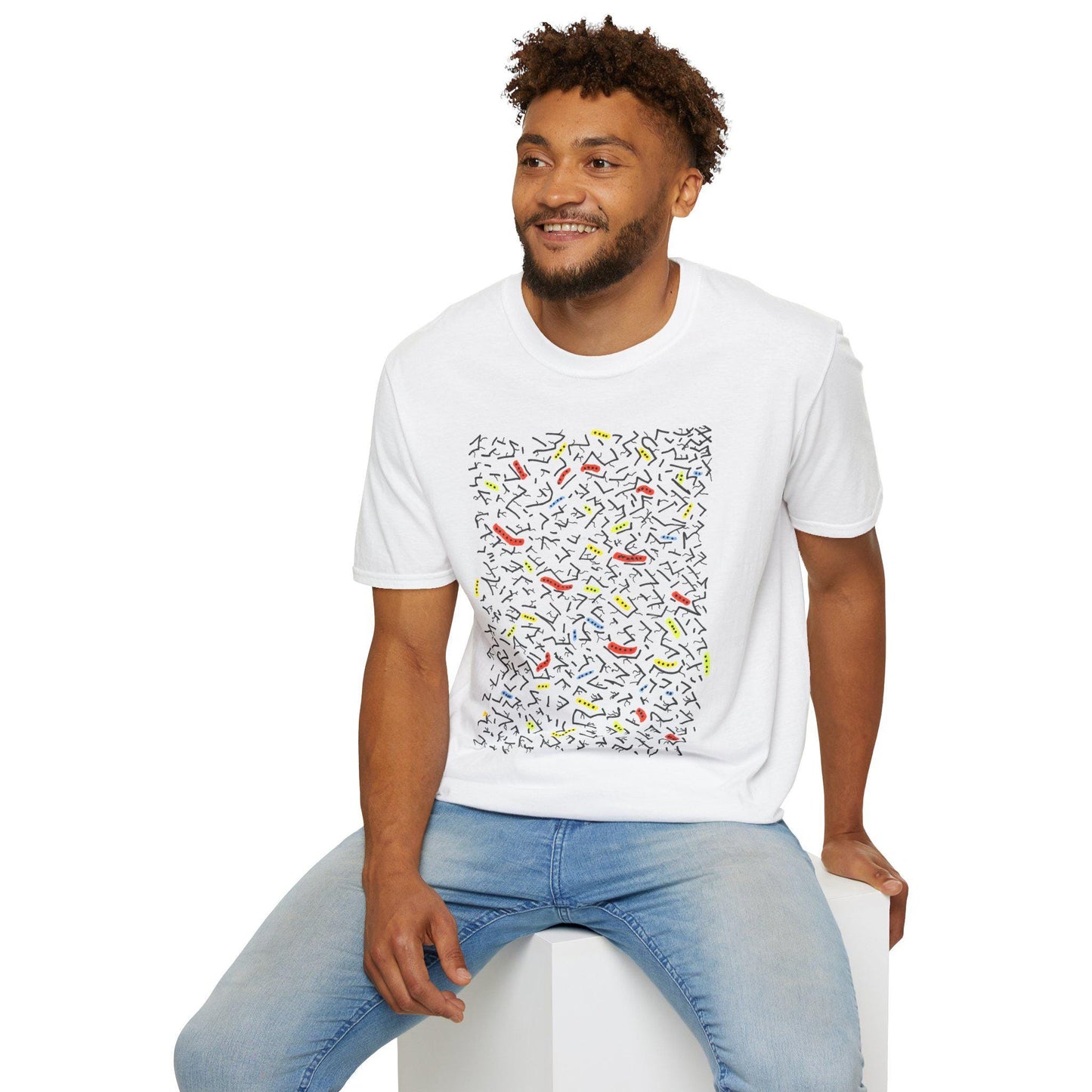 Abstract Scribble Art T-Shirt | Hand Drawn Line Art Print, UK Artist Tee