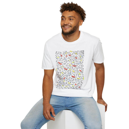 Abstract Scribble Art T-Shirt | Hand Drawn Line Art Print, UK Artist Tee