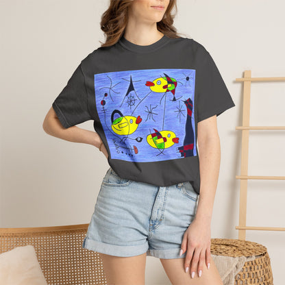 Joan Miró-inspired Ducks Artwork T-shirt | Abstract Surrealist Duck Design