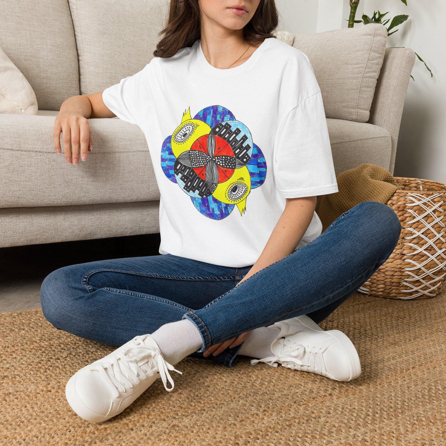 Scared Wide-Eyed City Ducks T-Shirt | Urban Duck Illustration