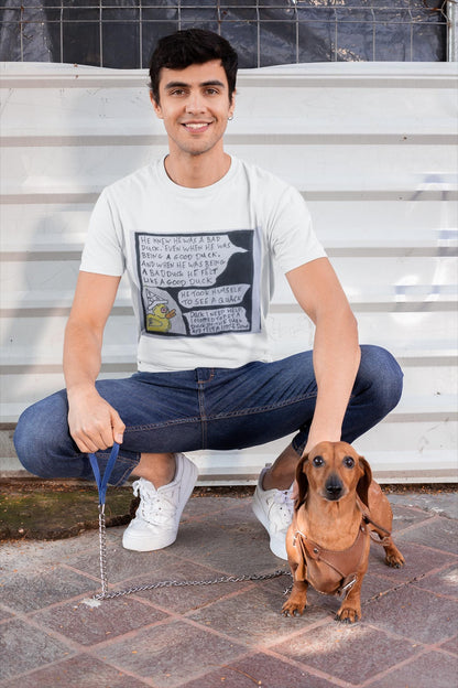 Hand Drawn Duck Comic T-Shirt | Mental Health Support Awareness Tee