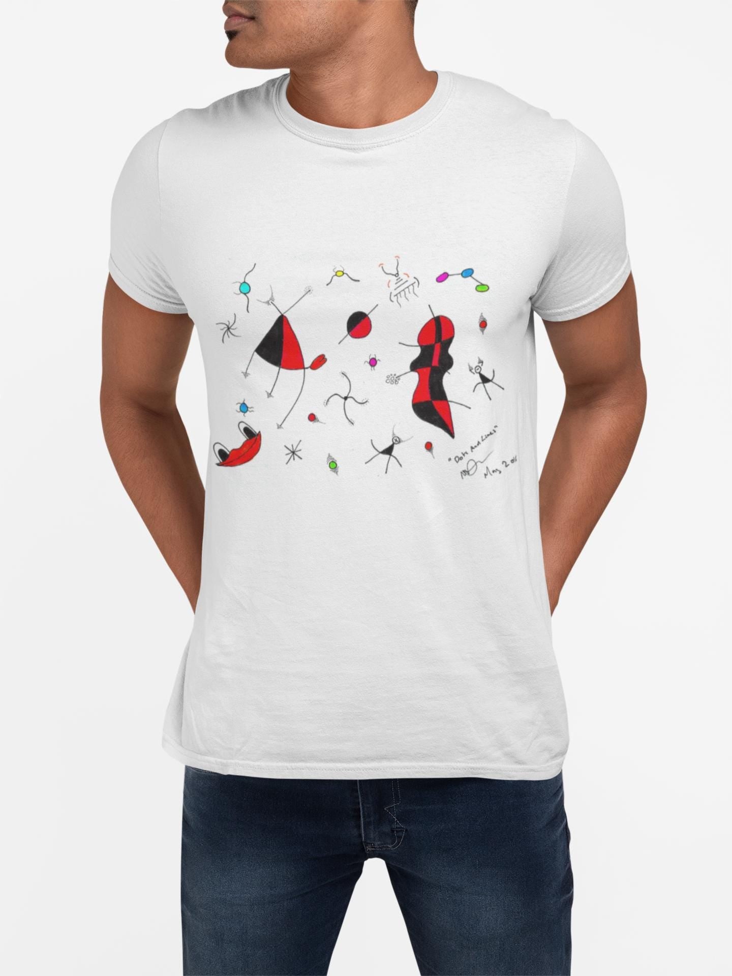 Joan Miró Inspired Alien T-Shirt | Minimalist Abstract Hand Drawn Tee