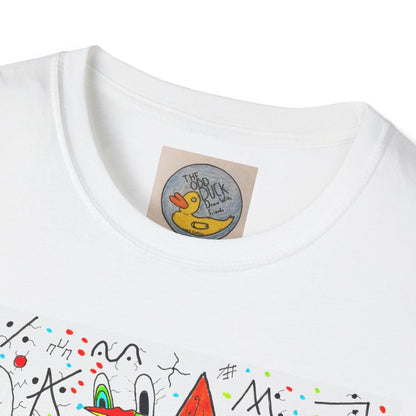 Black Duck Surreal Art Tee | Joan Miro Style Mental Health Awareness Shirt
