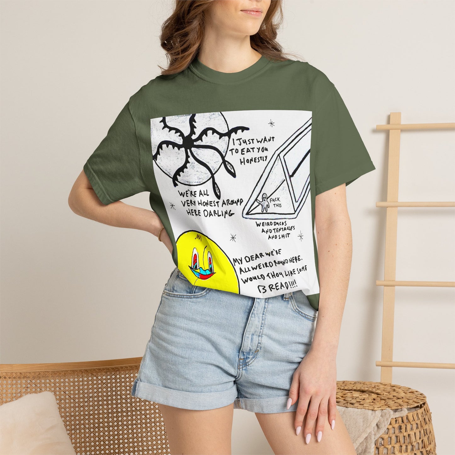 Space Duck Tentacles Portal T-Shirt | Cosmic Octopus Illustration