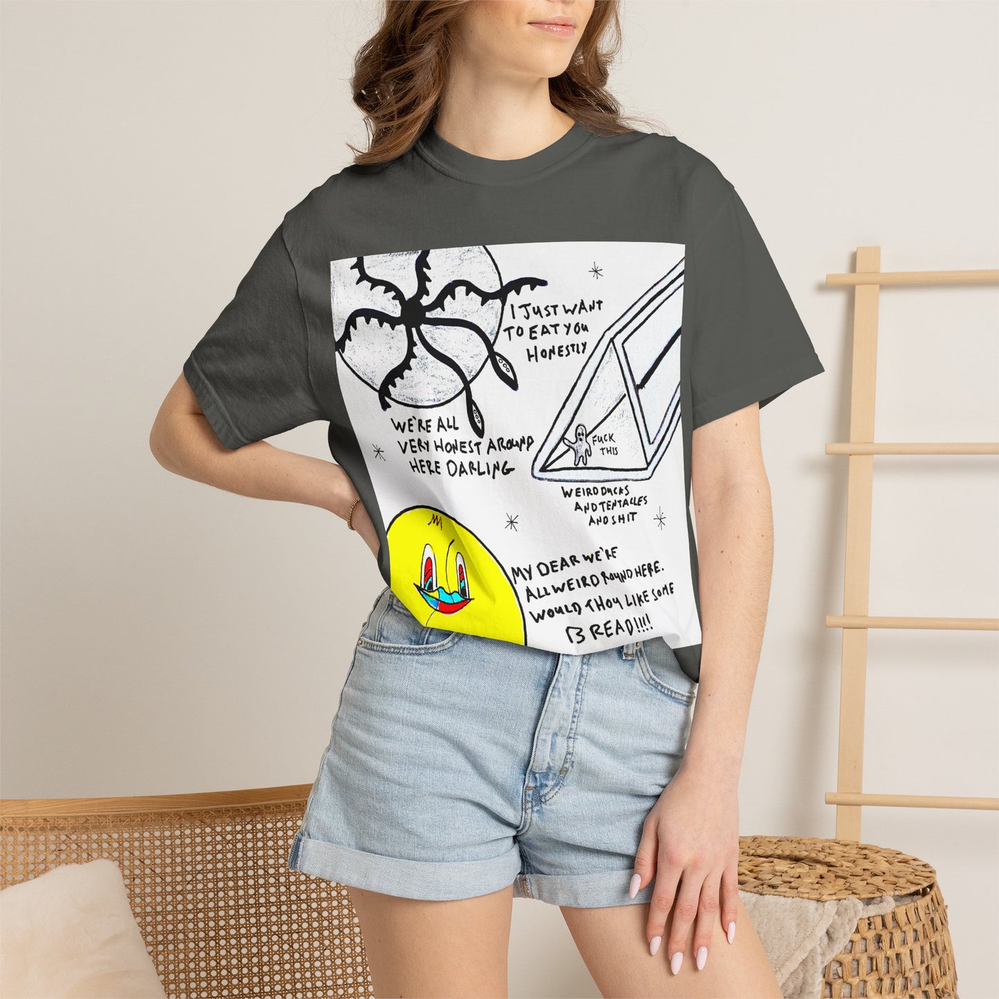 Space Duck Tentacles Portal T-Shirt | Cosmic Octopus Illustration