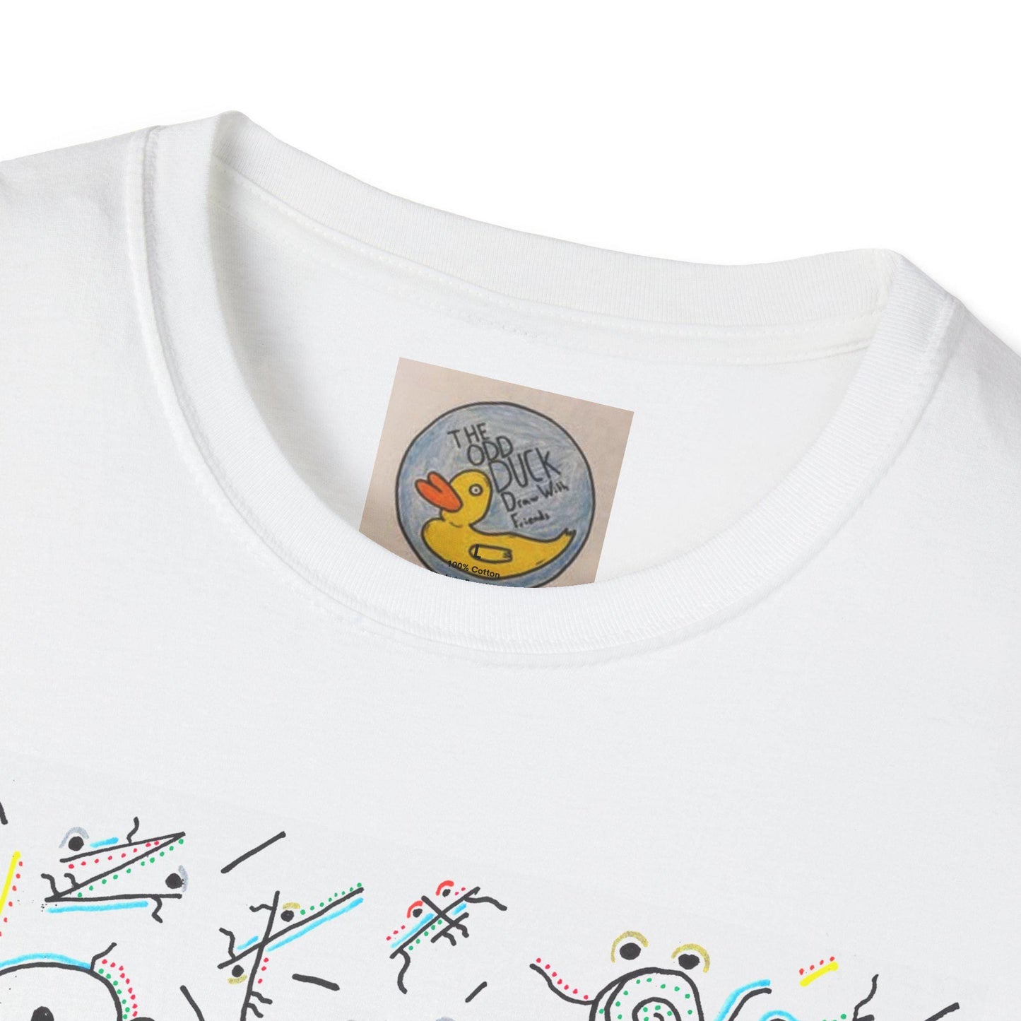 Figurative People Art T-Shirt | UK Hand Drawn Mental Health Tee | TheOddDuckBar