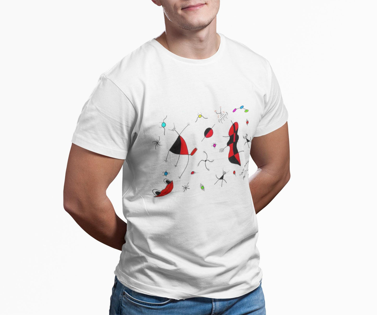 Joan Miró Inspired Alien T-Shirt | Minimalist Abstract Hand Drawn Tee