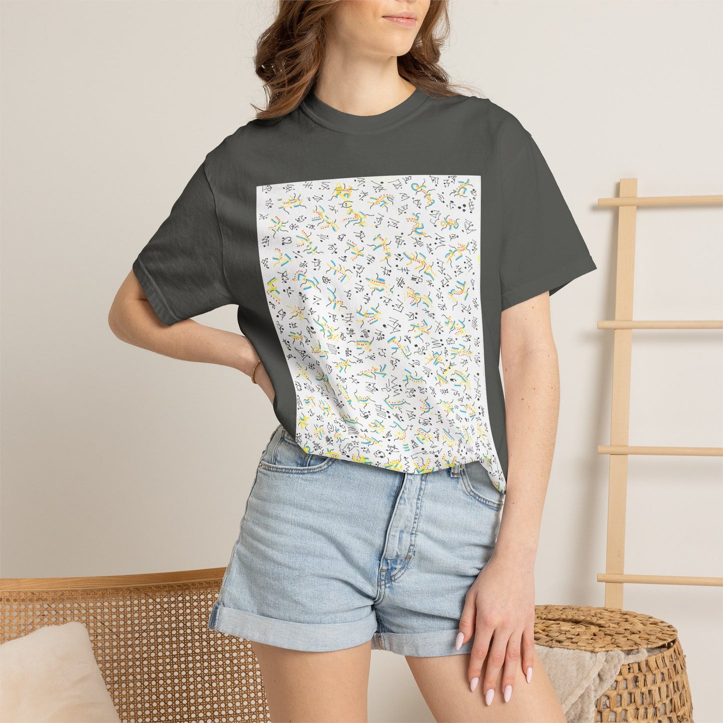 Scribble Art T-shirt | Abstract Doodle Graphic, Hand-Drawn Line Design