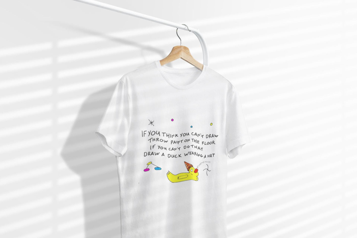 If you think you can't draw | Be Creative | TheOddDuckBar | Hand Drawn Tee Slogan
