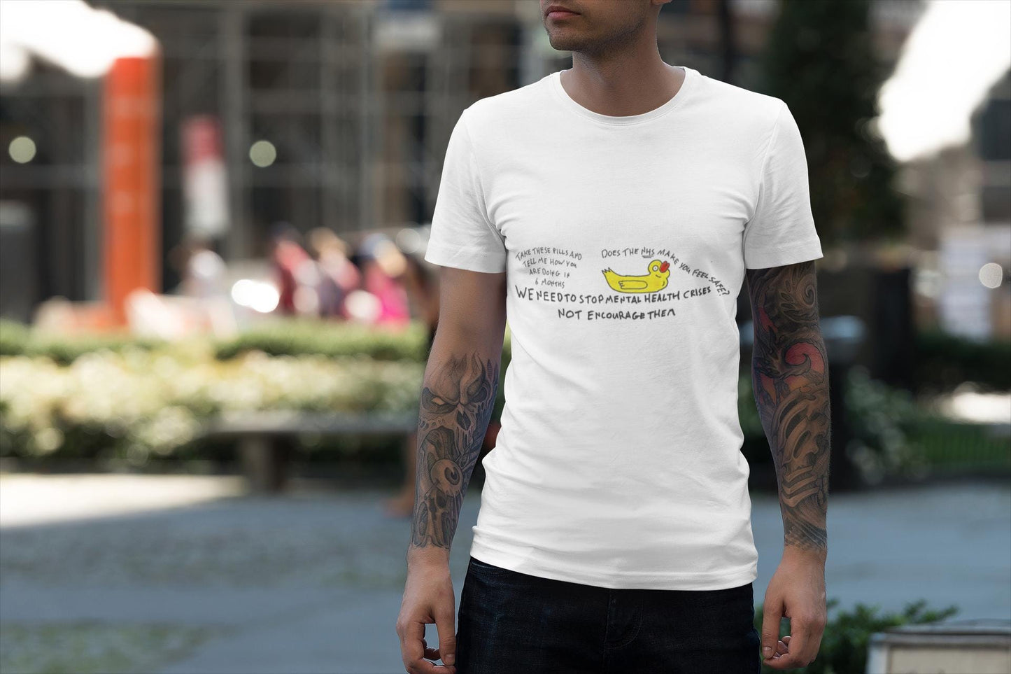 NHS Mental Health Awareness T-Shirt | Meds Side Effects, Understaffed Care, Hand Drawn Slogan