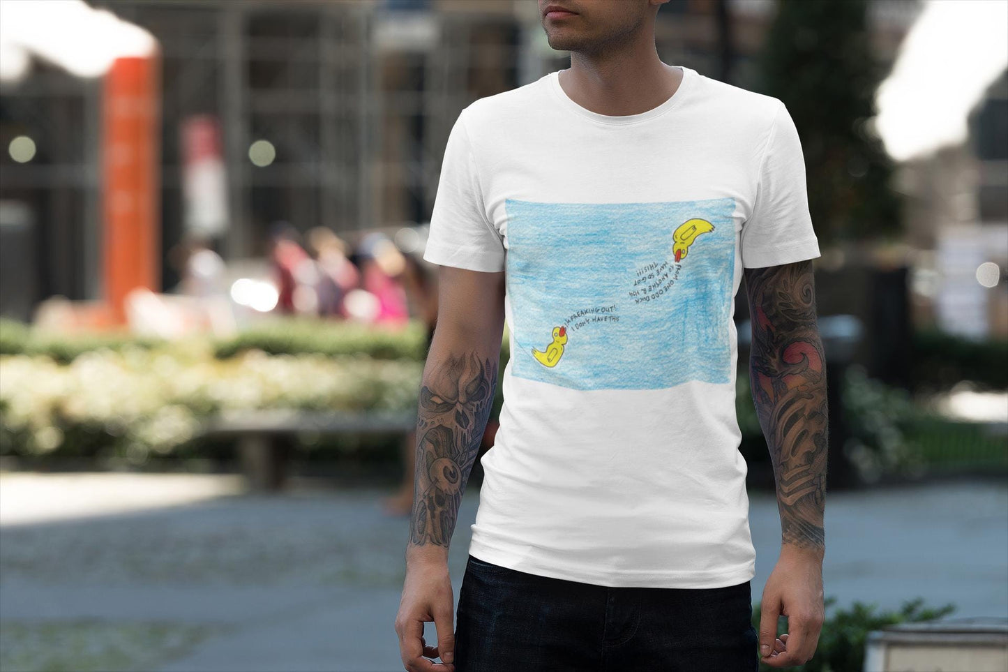 Motivational T-shirt | Odd Ducks Helping Each Other | Hand Drawn Artwork