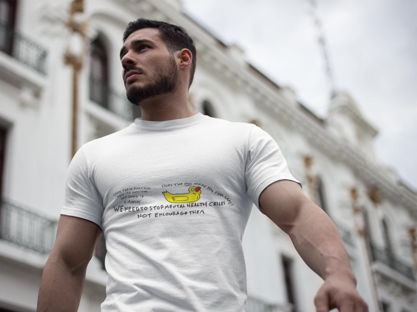 NHS Mental Health Awareness T-Shirt | Meds Side Effects, Understaffed Care, Hand Drawn Slogan