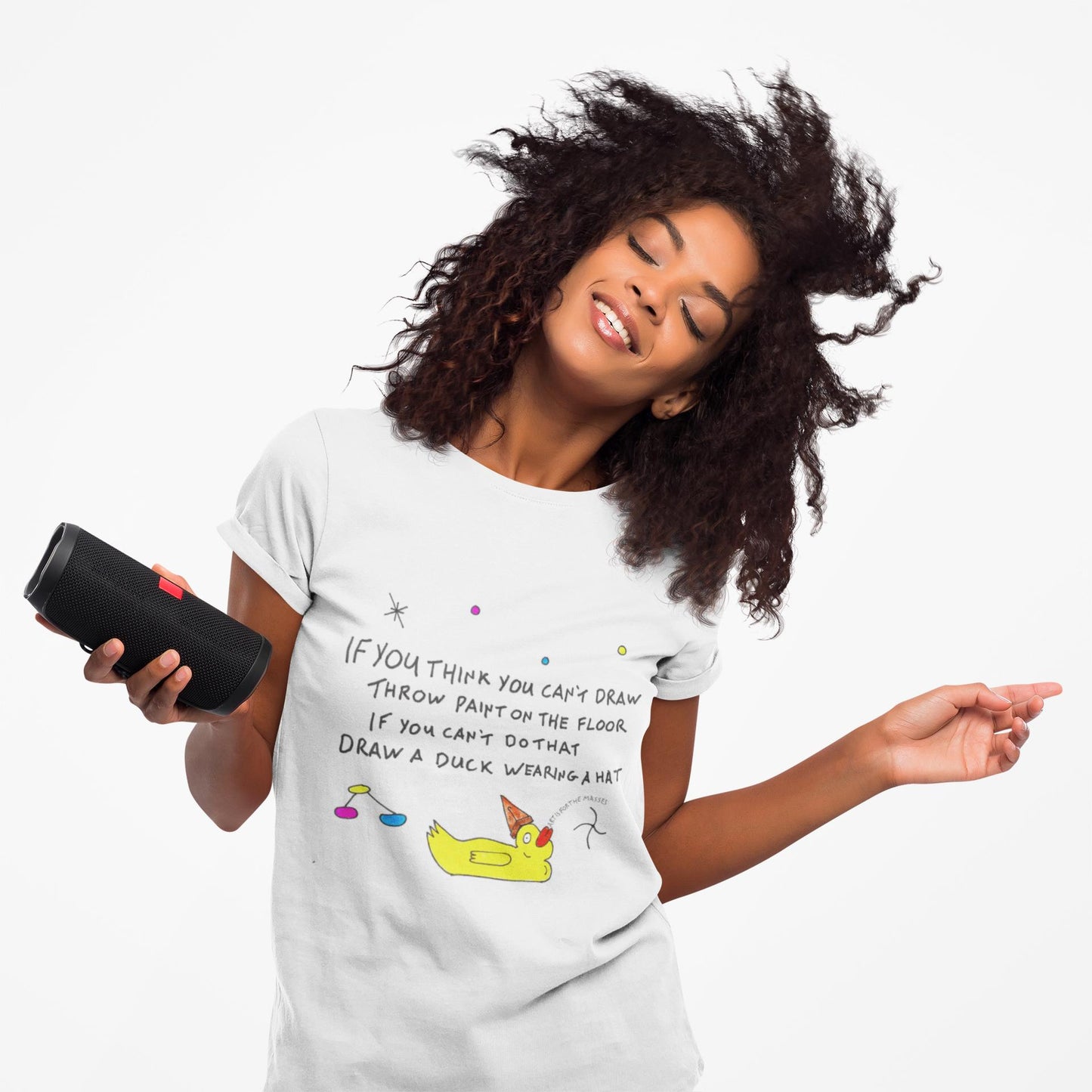 If you think you can't draw | Be Creative | TheOddDuckBar | Hand Drawn Tee Slogan