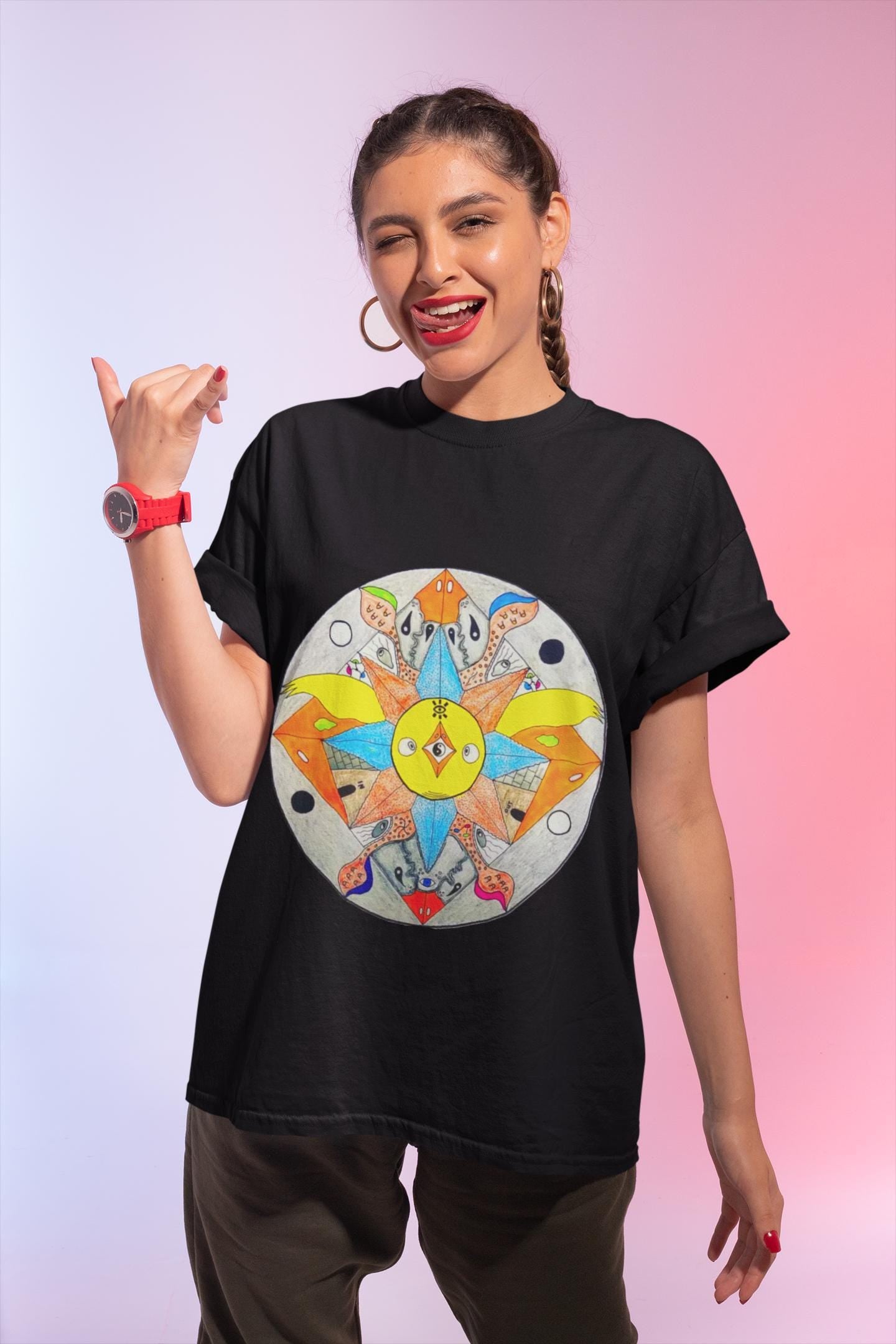 Duck Mandala Print Tee | Psychedelic Animal Art T-Shirt